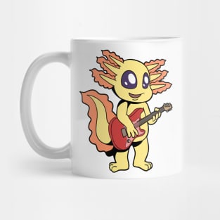 Comic axolotl plays electric guitar Mug